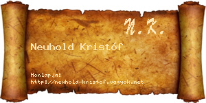Neuhold Kristóf névjegykártya